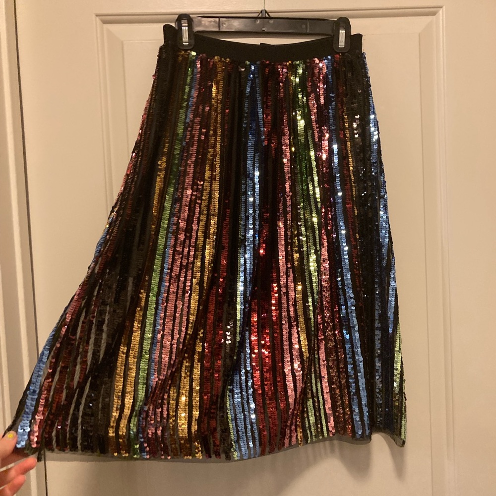 Sequin Rainbow A-line Skirt